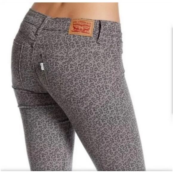 LEVI'S 710 SUPER SKINNY JEANS-GRAY ANIMAL PRINT SIZE 28-GREAT CONDITION! - Picture 1 of 6